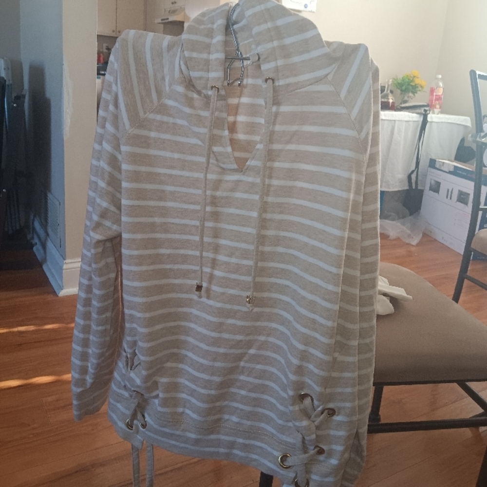 Michael Kors Striped Beige Women's Top